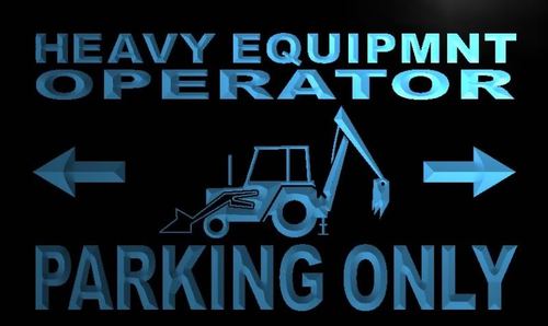 Heavy Equipment Operator Parking Only Neon Light